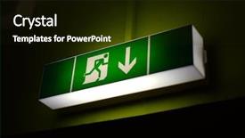  Presentation with emergency - Amazing presentation design having emergency exit sign glowing backdrop and a black colored foreground