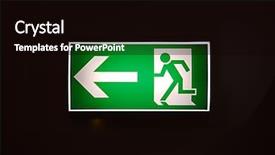  Presentation with emergency - PPT layouts featuring emergency exit sign glowing background and a black colored foreground