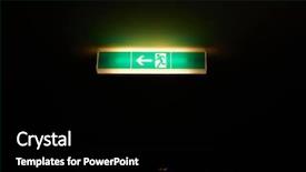 Presentation with emergency - Presentation design consisting of emergency exit sign glowing background and a black colored foreground