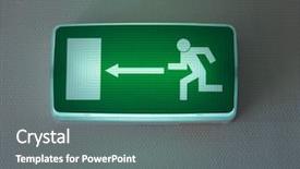 Presentation with emergency - Cool new presentation with emergency exit sign backdrop and a gray colored foreground