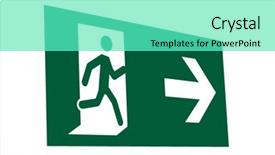  Presentation with emergency - Presentation theme enhanced with emergency exit sign background and a seafoam green colored foreground