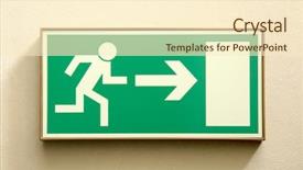  Presentation with emergency - Presentation theme featuring emergency exit sign background and a cream colored foreground