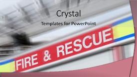  Presentation with fire rescue - Presentation design featuring emergency fire and rescue vehicle background and a light gray colored foreground