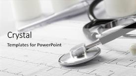  Presentation with nursing research - Audience pleasing PPT layouts consisting of research nursing - stethoscope on the cardiogram backdrop and a white colored foreground