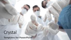  Presentation with emergency room - Colorful PPT theme enhanced with emergency illnesses - bottom view a group backdrop and a light gray colored foreground