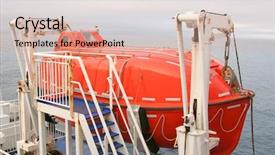  Presentation with emergency - PPT theme featuring emergency life raft background and a lemonade colored foreground