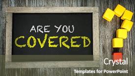  Presentation with emergency management - Presentation theme consisting of emergency management - are you covered written background and a violet colored foreground