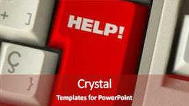  Presentation with emergency management - Beautiful presentation design featuring emergency management - help button on computer keyboard backdrop and a crimson colored foreground