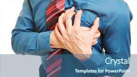  Presentation with heart attack - Presentation design featuring emergency management - man having heart attack background and a ocean colored foreground