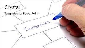  Presentation with emergency management - Beautiful PPT theme featuring emergency management - person writing notes on paper backdrop and a white colored foreground