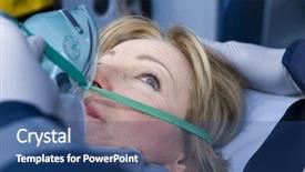  Presentation with emergency medical services - Theme consisting of emergency medical services - injured woman receiving first aid background and a ocean colored foreground