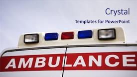  Presentation with emergency medical services - Presentation theme enhanced with emergency medical services health - ambulance background and a sky blue colored foreground