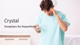  Presentation with hospital network - Amazing PPT theme having emergency medical stroke - young handsome man staying backdrop and a sky blue colored foreground