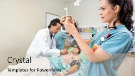  Presentation with emergency medicine - Presentation with emergency medicine - beautiful nurse preparing injection while background and a soft green colored foreground