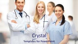  Presentation with team group - Slide deck featuring emergency medicine - healthcare and medical - young background and a sky blue colored foreground