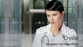  Presentation with diagnosis - Slides featuring emergency medicine - medical doctor woman background and a light gray colored foreground