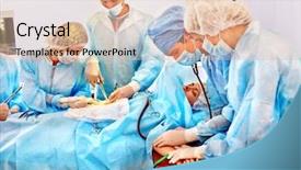  Presentation with emergency medicine - PPT theme with emergency medicine - team surgeon at work background and a lemonade colored foreground