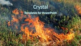  Presentation with fire red - Colorful PPT theme enhanced with emergency natural disaster - big red fire backdrop and a ocean colored foreground