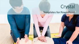  Presentation with circulation - Amazing slide deck having coronary circulation - group of women in first backdrop and a sky blue colored foreground