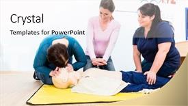  Presentation with circulation - Beautiful PPT layouts featuring coronary circulation - group of women in first backdrop and a white colored foreground