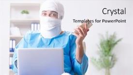  Presentation with medical splint broken bone hand - Cool new theme with concussion - man suffering from multiple broken backdrop and a  colored foreground