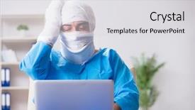  Presentation with medical splint broken bone hand - Colorful PPT layouts enhanced with concussion - man suffering from multiple broken backdrop and a light gray colored foreground