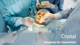  Presentation with surgical - Presentation theme having closed eyes before operation background and a light blue colored foreground