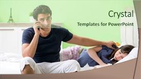  Presentation with pregnant - Audience pleasing PPT layouts consisting of smartphone measurement - young husband looking after his backdrop and a soft green colored foreground