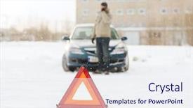  Presentation with triangle - Beautiful presentation featuring emergency phone - transportation winter and vehicle concept backdrop and a sky blue colored foreground