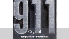  Presentation with 911 emergency - Cool new PPT theme with emergency-phone-number-911 backdrop and a dark gray colored foreground