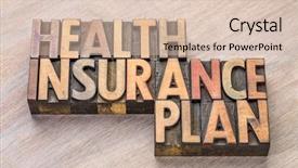  Presentation with health insurance - Cool new PPT theme with emergency planning - health insurance plan word abstract backdrop and a  colored foreground