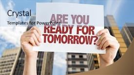  Presentation with are you ready - PPT theme featuring emergency preparedness - are you ready for tomorrow background and a light blue colored foreground