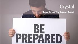  Presentation with emergency preparedness - Slides with emergency preparedness - be prepared background and a gray colored foreground