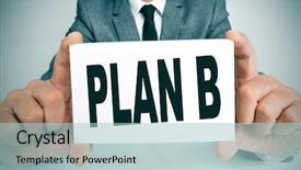  Presentation with action plan way forward text - Presentation theme featuring emergency preparedness - businessman sitting in a desk background and a light blue colored foreground