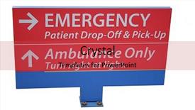  Presentation with emergency room - Beautiful slides featuring emergency room and ambulance signs backdrop and a red colored foreground