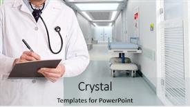  Presentation with writing - PPT layouts with history nursing - male doctor writing a document background and a light gray colored foreground