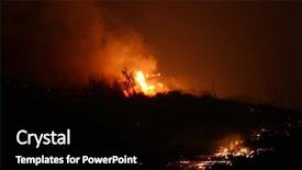  Presentation with wild fire - Beautiful presentation theme featuring emergency services of fire departments backdrop and a black colored foreground