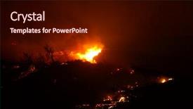  Presentation with wild fire - Colorful presentation theme enhanced with emergency services of fire departments backdrop and a black colored foreground