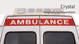  Presentation with vehicle - Cool new presentation design with emergency services vehicle - ambulance backdrop and a light gray colored foreground