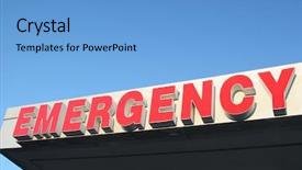  Presentation with emergency 911 - Theme having emergency sign above an emergency background and a light blue colored foreground