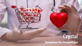 Presentation with medical heart - Amazing theme having emergency trolley - doctor curing heart in medical backdrop and a  colored foreground