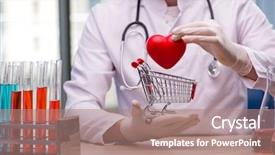  Presentation with medical heart - Audience pleasing PPT layouts consisting of emergency trolley - doctor curing heart in medical backdrop and a  colored foreground