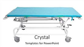  Presentation with equipment - Beautiful presentation theme featuring emergency trolley - modern hospital equipment on white backdrop and a white colored foreground