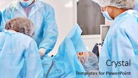  Presentation with emergency room - Slide deck featuring emergency trolley - sick patient on gurney background and a light blue colored foreground