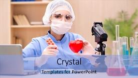  Presentation with doctor helps to get out of bed an elderly woman - Audience pleasing slides consisting of emergency trolley - young woman doctor working backdrop and a light blue colored foreground