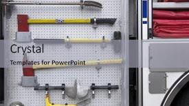  Presentation with engine - PPT theme enhanced with emergency vehicle - fire engine with image background and a light gray colored foreground