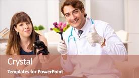  Presentation with vet - Cool new PPT theme with emergency veterinary - vet doctor visiting sick kittens backdrop and a coral colored foreground