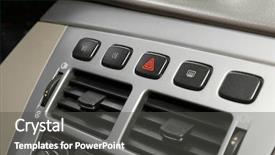  Presentation with emergency - Cool new slides with emergency warning button on car console closeup backdrop and a dark gray colored foreground