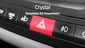  Presentation with emergency - Theme with emergency warning button on car background and a  colored foreground