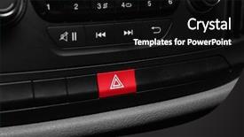  Presentation with emergency - Presentation theme consisting of emergency warning button on car console closeup background and a black colored foreground